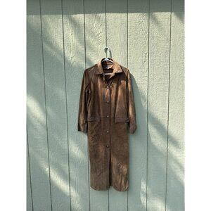 RARE 90s Polo Ralph Lauren Leather Trench Coat